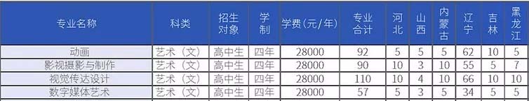 大連東軟信息學(xué)院2019年美術(shù)類分省招生計劃