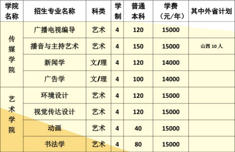 2019年河南大學民生學院河南省藝術(shù)類本科招生計劃